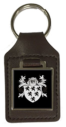 Porte-clé en cuir gravé blason Savage marron pour ne plus perdre ses clés avec style