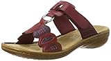 Flexible Laufsohle Rieker Damen 608R4 Pantoletten, Rot (wine/35), 39 EU
