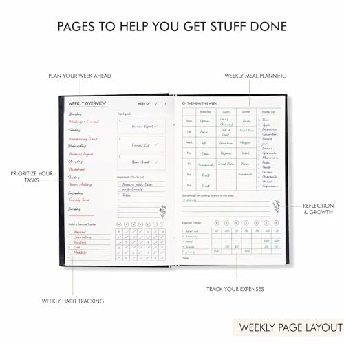 Image of Undated Daily Planner & Organizer | Really Really | A5 Hardcover with Goal Setting Pages | 100 GSM,260 Pages | 2-Page Daily Layout for Planning & Notes | Activity Tracker