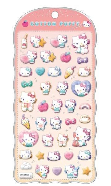 Amazon.co.jp: ハローキティ コットンパフィー シール COTTON PUFFY