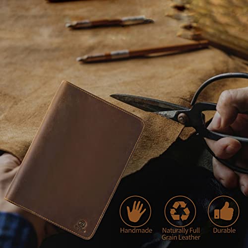 Ringsun Leather Notebook Hard Cover, Moleskin Cahier Cover, Refillable Journal Cover For (7.5 X 9.85 In) W/Tipico Strap, Book Cover Office & Work Essentials #TOP6