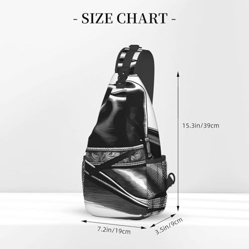Cross Chest Bag Diagonally - Quality, Durable, and Spacious Shoulder Bag for Men and Women Cowboy Black Hat Western Boots Prints2