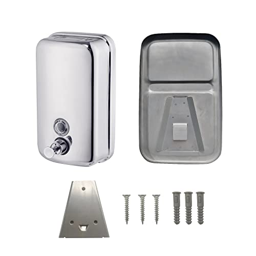 Commercial Soap Dispenser Wall Mount 304 Stainless Steel Soap Dispenser For Bathroom Toilet Kitchen Hotel School 34Oz/1000Ml #TOP4