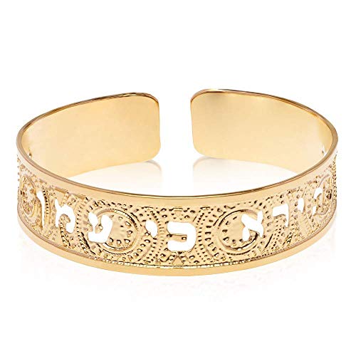 Isaiah 41:10 Gold Cuff - Hebrew Bible Jewelry for Women