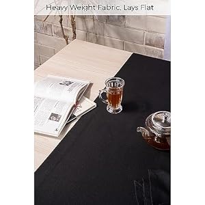 D'Moksha Homes Black Table Runner 14 x 120 Inch - Faux Linen Table Runner - Wrinkle Resistant, Machine Washable Table Runner - 100% Recycled Fabric DMoksha Homes Black Table Runner 14 x 120 Inch Faux Linen Table Runner Wrinkle Resistant Machine Washable Table Runner 100 Recycled Fabric