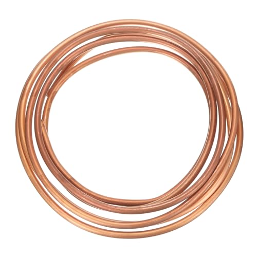 sourcing map Tubo de cobre de 1/4 pulgadas de diámetro exterior x 9.8 pies 1/64 pulgadas T Tubo flexible de refrigeración sin costuras de metal hueco suave para aire acondicionado, refrigeradores y