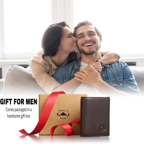 Stealth Mode Leather Trifold Rfid Wallet For Men With Flip Out Id Holder (Coffee) #TOP4
