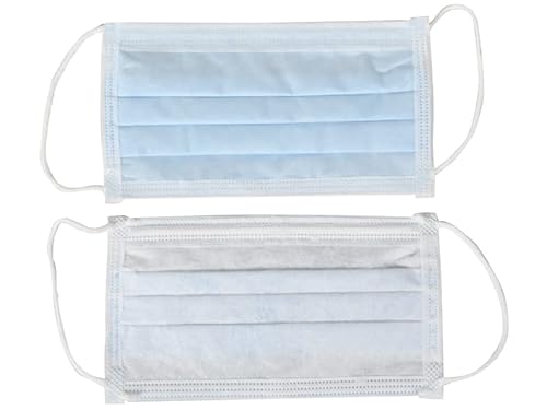 Afluid 4-lagige Chirurgische Maske BFE> 98%, MD CE Klasse I Typ IIR, unsteril, Einweg, Hellblaue Farbe, extra lange 80 cm Schnürung, Anpassungsfähiges Nasenschutz; 12 Box mit 50 Einheit (600 Stück)