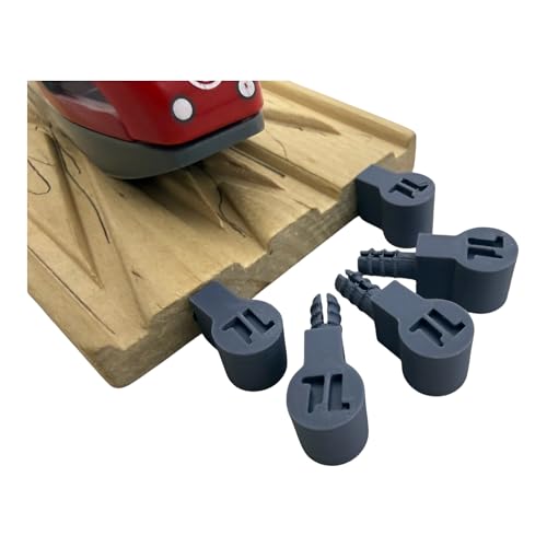 Trainlab.com Pegbones for Repairing Broken Wooden Railway Connectors Compatible with BRIO and Thomas Tracks (5pcs) (Gray)