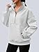 AUTOMET Womens Quarter Zip Oversized Sweatshirts Teen Fleece Pullover Hoodies 2025 Mock Neck Sweater Fall Workout Jacket Grey L