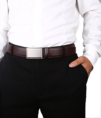 Image of Lavemi Men's Real Leather Ratchet Dress Belt with Automatic Buckle,Elegant Gift Box