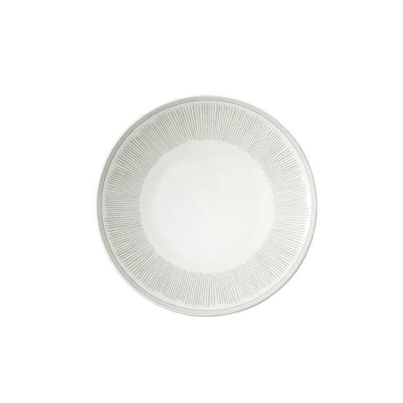 Juego de platos de cerámica minimalistas redondos para pasta y filete con patrón de rayas, platos de cocina para uso doméstico y restaurante, platos de ensalada, frutas y aperitivos, 8.3 pulgadas