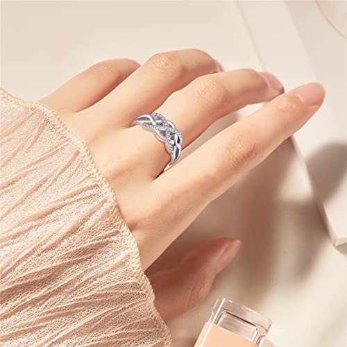 Starchenie Infinity Ring For Women Sterling Silver Celtic Love Knot Promise Ring For Her With Cubic Zirconia #TOP2