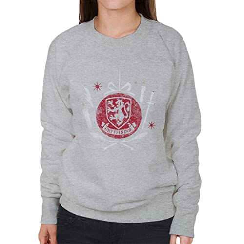 All+Every Harry Potter Christmas Gryffindor Bauble Women's Sweatshirt Heather Grey