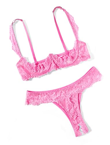 Image of Avidlove Sexy Lingerie Set for Women Lace Bra and Panty Sets Underwire Push Up Lace Lingerie Set XS-XXL