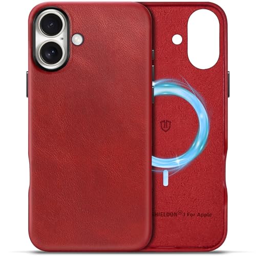 Étui de protection iPhone 16 Plus pour chargement sans fil rouge rétro chic