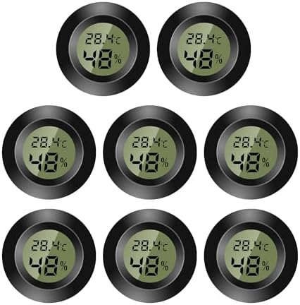 Thermometer Innen,Thermometer Digital Mini Hygrometer Thermometer Digitaler LCD-Monitor Innen Außen Feuchtemessgerät für Luftbefeuchter Keller Babyzimmer Fahrenheit oder Celsius (8