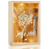 Aolso Hochzeitsgeschenke für Brautpaare, Geldgeschenk Hochzeit, Inklusive Holzbox, Reagenzglas aus Acryl, Lichterketten, Wedding Gift, Creative Cash Gifts for Bride and Groom, Wooden Keepsake