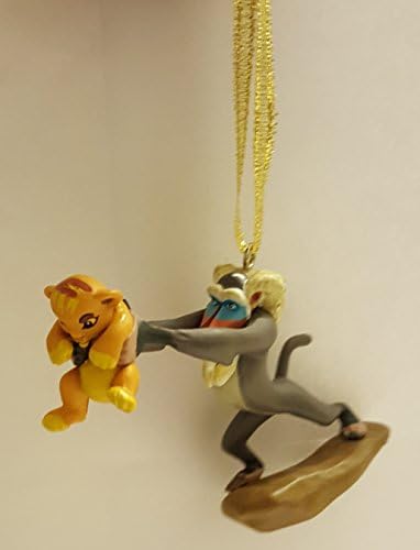 4" Disney Lion King Rafiki Baboon & Baby Simba Christmas Tree Ornament Figure
