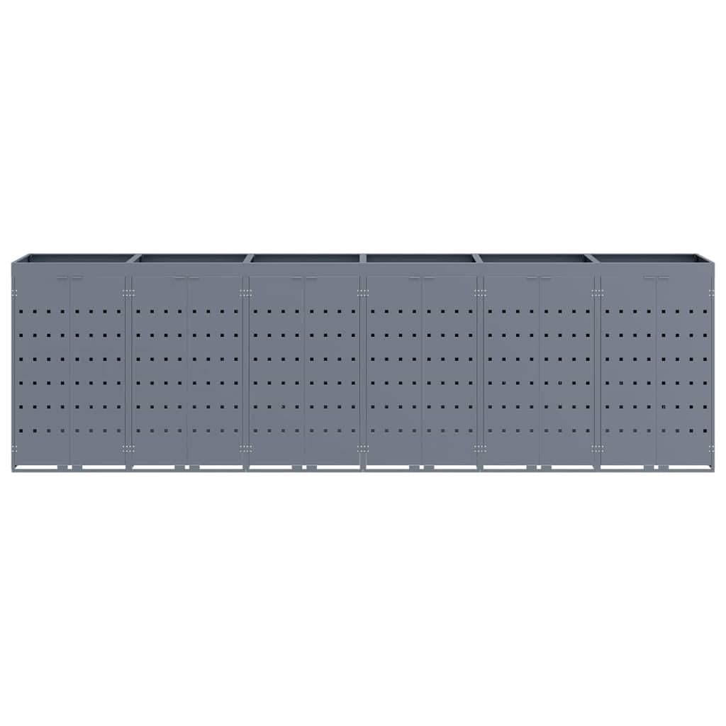 Genérico Almacenamiento de Cubos Wheelie para 6 Cubos Gris Claro,Casa y jardín,Productos del hogar,Accesorios para contenedores de residuos,Soportes para contenedores de residuos-3394752