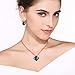 EVEVIC Square Austrian Crystal Necklace Earrings for Women Fashion 18K Gold Plated Hypoallergenic Jewelry Set (Black)