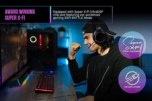 Image of Creative Sound Blaster Katana V2X 5.1 Multi-Channel Gaming Soundbar with Compact Subwoofer, 180W Peak Power, ft Tri-Amplified 5-Driver Design, Super X-Fi Technology, and RGB Lighting
