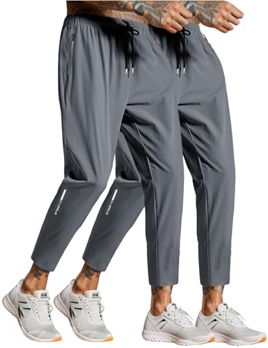 Gihuo Men's Hiking Pants Quick-Dry Lightweight Sweatpants Outdoor Stretch Athletic Fishing Pants Running Workout