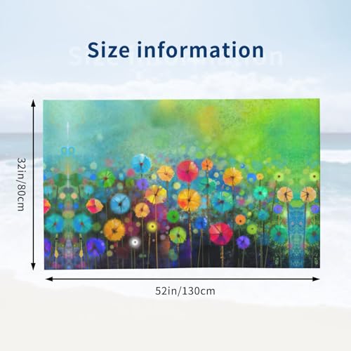 Serviette de bain microfibre à imprimé fleurs colorées style abstrait de luxe - 4