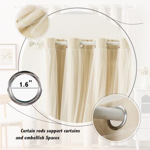 Image of Anytime Double Layer Blackout Curtains 2 Panels,52Wx63L,Cream
