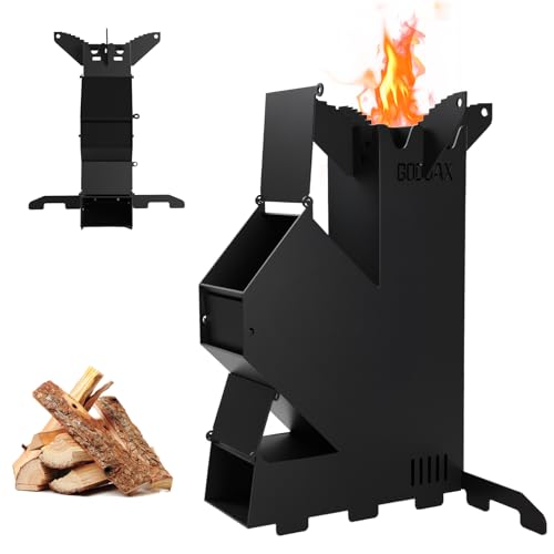 Rocket Stove for Cooking Portable Wood Burning Stove Wood Fire Camping Stove for Cooking Backyard Cooking Camping Grill Outdoor Events BBQ Comes with Storage Bag