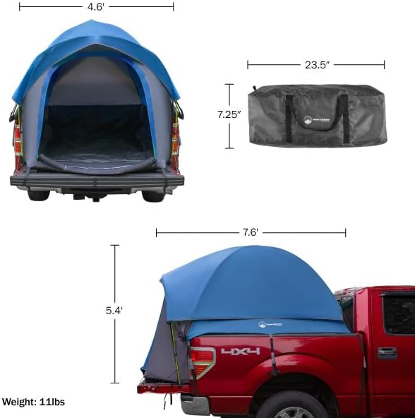 Miniatura 3 de Wakeman Wakeman Outdoors - Tienda de campaña para cama de camioneta, carcasa ventilada resistente al agua, para camioneta de 5.5 a 6 pies, tienda de