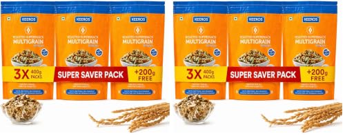 Image of Keeros Multigrain Healthy & Diabetic Friendly Roasted Snacks | Low GI, Crispy, Tasty & Lightly Salted Mix of Pearl Millets & 5 supergrains | Diet Namkeen & Snacks for Weight Loss |Pack of 6x400g+200g
