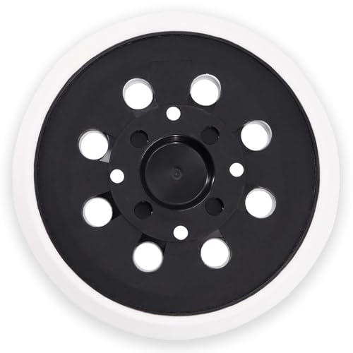 Piatto abrasivo da 125 mm, con 8 fori e sistema di fissaggio e velcro, piatto abrasivo per Bosch PEX 300 AE e PEX 400 AE