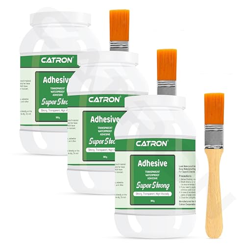 Catron Waterproof 3 Crack Seal Agent StrongStrong Roof Water Leakage Solution,Transparent Waterproof Glue 900 gm with Brush for Roof water Leakage, Glass Waterproofing, Pipes, Walls Cracks Deal