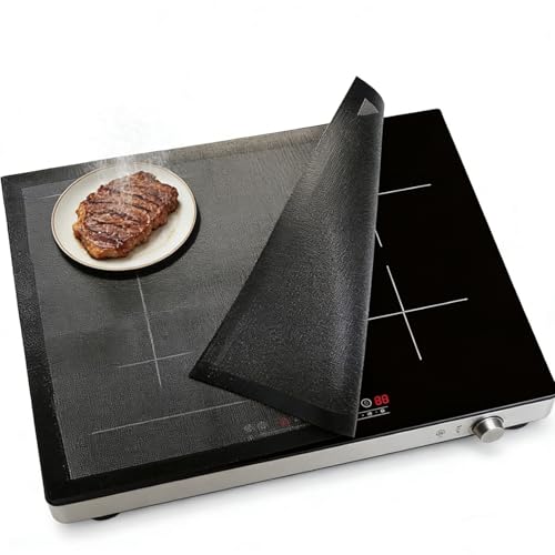 Protection Plaque Induction Tapis de Cuisson à Induction en Silicone Protege Plaque Induction Silicone 60x52cm Résistant à la Chaleur et Aux Rayures pour...