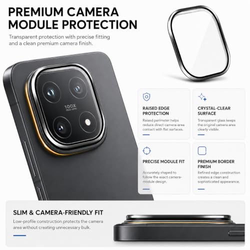 Image of ArmourPro Camera Lens Protector for IQOO 15 (6.85 Inches) Tough HD Individual Aluminum Alloy Rings 9H Camera Cover, Scratch-Resistant,Camera Lens Protection| Black, 1 Pack