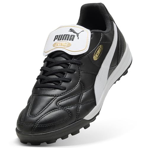 PUMA Erwachsene King TOP TT Fußballschuhe 38.5, Black White Gold – Ansicht 6