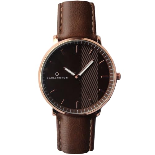 Image of Carlington Aristocrat Series Men's Analog Watch | Premium Leather Strap | Elegant Luxury Business Wrist Watch for Men & Boys - Model CT 1070