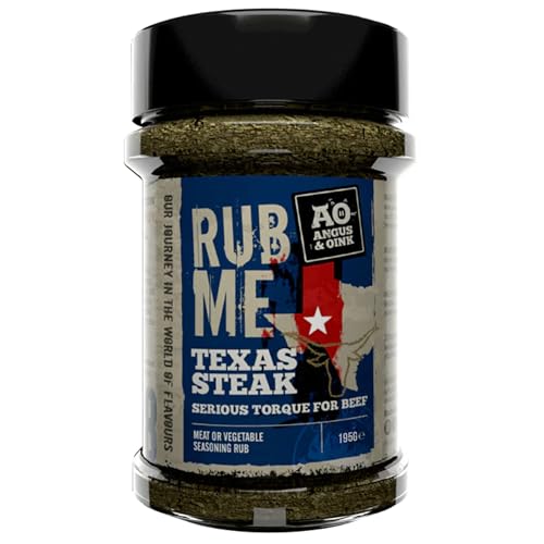 Angus et Oink | Frottez-moi le steak du Texas | Assaisonnement du barbecue | Pas de conservateurs, d'épaississeurs ou de coloration | Super avec des steaks | 210G