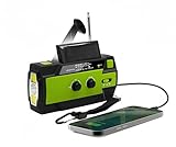 MangePagar Radio meteorológica portátil con manivela solar de emergencia, con AM/FM/WB, 3 linternas LED, sensor de movimiento y lámpara de lectura, alarma SOS, batería recargable de 4000 mAh, cargador