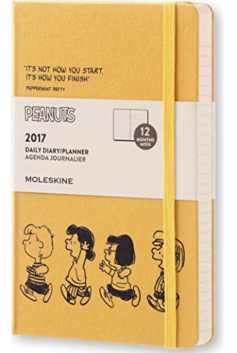 Moleskine 2017 Peanuts Limited Edition Daily Planner, 12M, Large, Yellow, Hard Cover (5 x 8.25)