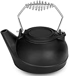 Gtongoko Wood Stove Steamer 3 Quart Cast Iron Humidifier Kettle for Wood Stove, Fireplace Steamer Humidifier with Wide Mouth, Cool-Touch Handle, Home Indoor Decorative Black