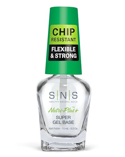 SNS Base Coat Nail Polish for Nail Dip Powder, Gel Base - Long-Lasting & Fast-Drying Nail Strengtheners Gel Base - Low-Odor & No UV Lamp Required - 0.5 Oz