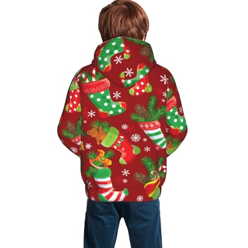 X-mas and New Year Kid Hoodies Boys Sweatshirts Girls Pullover with Pocket4