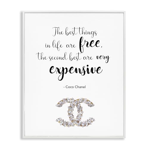 Image of 'Best Things In Life Fashion Phrase'| Framed Giclee Art | Stupell Industries | White, 24 x 30 Inches, Easy to Hang and Sturdy, Made in USA, by Ziwei Li