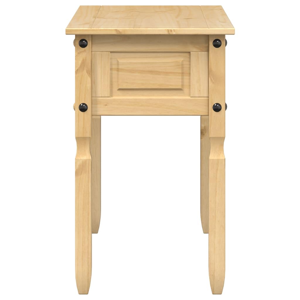 Mesa consola con 2 cajones, 115 x 46 x 73 cm, madera maciza de pino, mesa clásica con estante inferior y asas de metal, mesa de sofá estable para salón, pasillo o vestíbulo