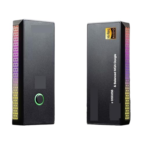 S10 MQA USB DAC Headphone Amp Dual ES9219C Chips Type-C to 2.5/3.5mm Hi-Res Audio Cable DSD256 PCM384(Black)