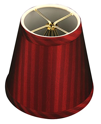 Royal Designs CS-1010-5-BUR/ST Clip On Empire Chandelier Lamp Shade, 3" x 5" x 4.5", Burgundy Stripe