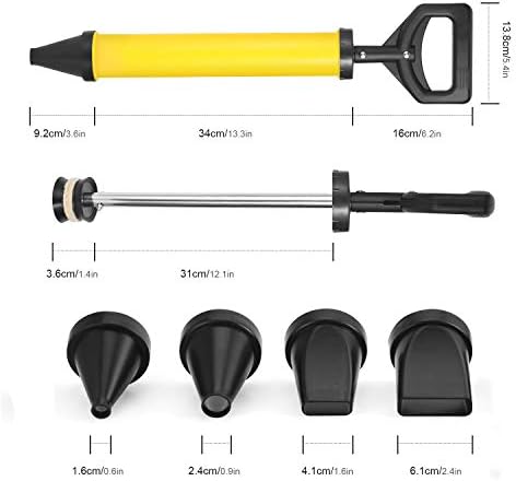 Cement Caulking Gun, ss shovan Cement Caulking Pump, Mortar Pointing with 4 Nozzle Grouting Gun Sprayer Applicator Tool for Cement Lime