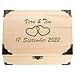 Produktbild 4you DESIGN Schatztruhe zur Hochzeit mit Gravur Namen und Datum, Motiv Herzen, Geldgeschenk für Brautpaar, Schöne Verpackung, Geschenkidee für Hochzeitspaare